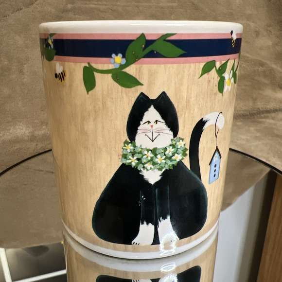 Sakura Garden Cats Fiddlestix Coffee Mug Tuxedo - Picture 2 of 7